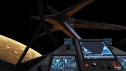Basestar viewed through Raptor cockpit